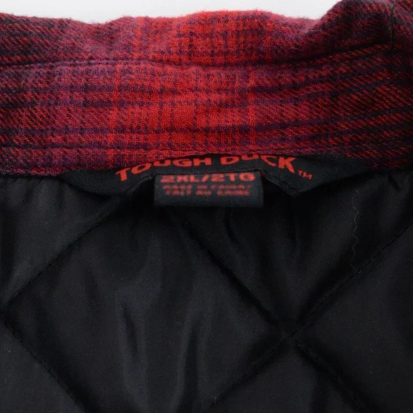 Tough Duck Red Black Checker Pattern Shacket Work Jacket Size 2XL - Picture 6 of 15